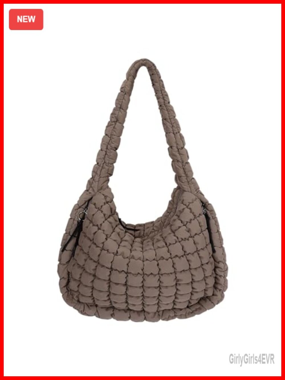 Quilted Tote Bag Large Carryall Puffer Shoulder Bag Lightweight Nylon Hobo